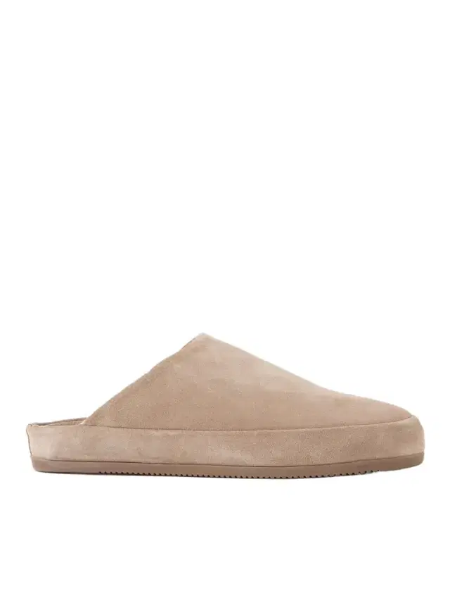 Mulo Shearling-Lined Suede Slippers - Men