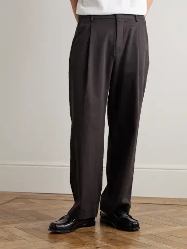 NN07 Kay 1420 Straight-Leg Pleated Organic Cotton-Blend Twill Trousers - Men | Thumbnail 3