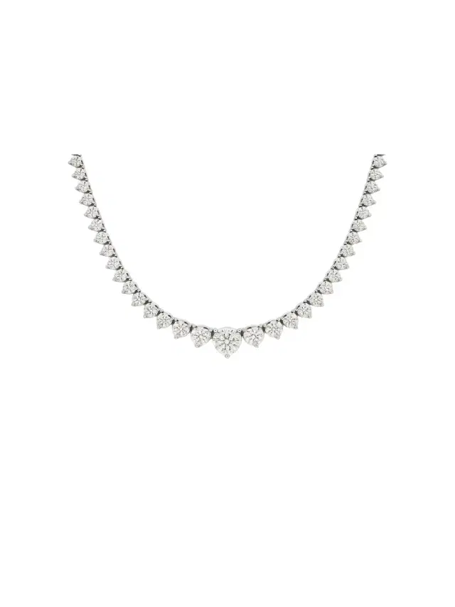 8.50ct Diamond 18K Gold Graduated Tennis Necklace