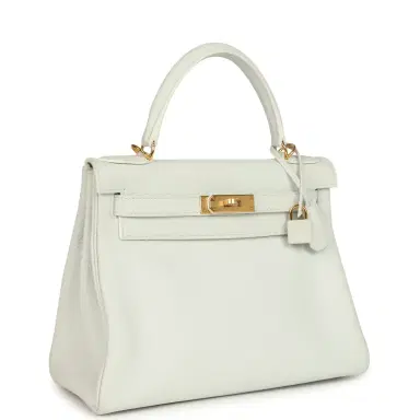 HERMÈS Hermes Kelly Retourne 28 White Clemence Gold Hardware | Thumbnail 2 HERMÈS Hermes Kelly Retourne 28 White Clemence Gold Hardware | Thumbnail 2
