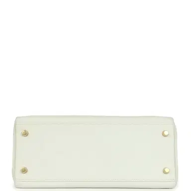 HERMÈS Hermes Kelly Retourne 28 White Clemence Gold Hardware | Thumbnail 6 HERMÈS Hermes Kelly Retourne 28 White Clemence Gold Hardware | Thumbnail 6