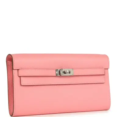 HERMÈS Hermes Kelly Wallet To Go Rose Confetti Epsom Palladium Hardware | Thumbnail 2