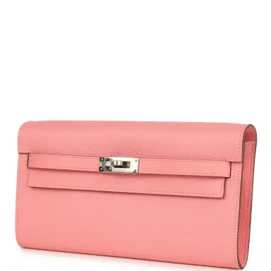 HERMÈS Hermes Kelly Wallet To Go Rose Confetti Epsom Palladium Hardware | Thumbnail 5