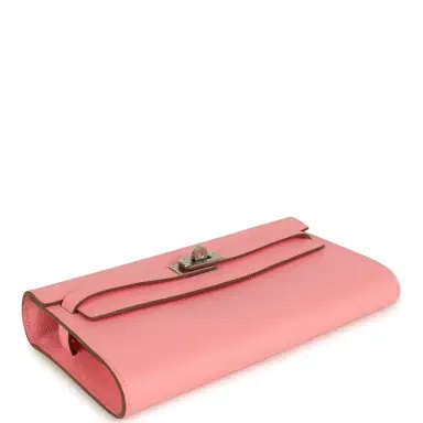 HERMÈS Hermes Kelly Wallet To Go Rose Confetti Epsom Palladium Hardware | Thumbnail 6
