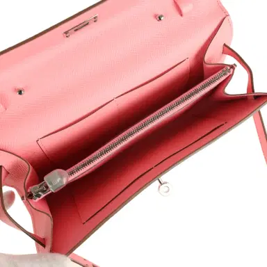 HERMÈS Hermes Kelly Wallet To Go Rose Confetti Epsom Palladium Hardware | Thumbnail 8