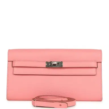 HERMÈS Hermes Kelly Wallet To Go Rose Confetti Epsom Palladium Hardware | Thumbnail 1