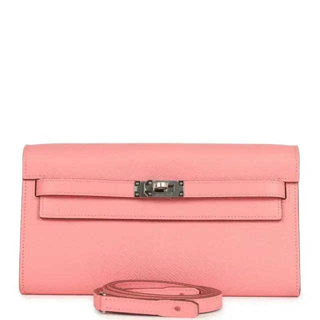 hermes Hermes Kelly Wallet To Go Rose Confetti Epsom Palladium Hardware