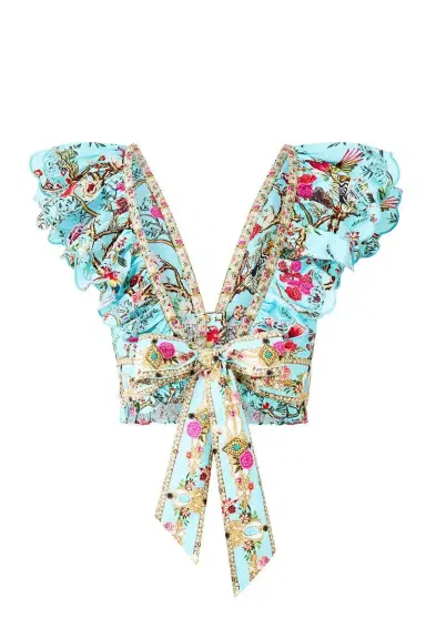 Camilla Deep V-Frill Short Sleeve Top | Thumbnail 6