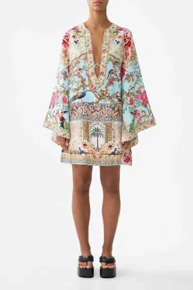 Camilla Deep V-Neck Hardware Short Kaftan | Thumbnail 2