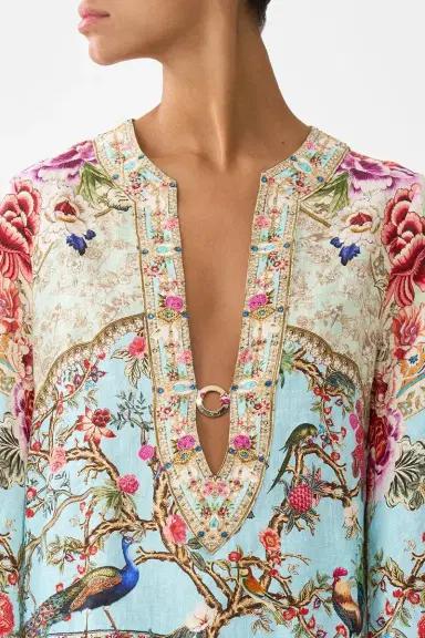 Camilla Deep V-Neck Hardware Short Kaftan | Thumbnail 5