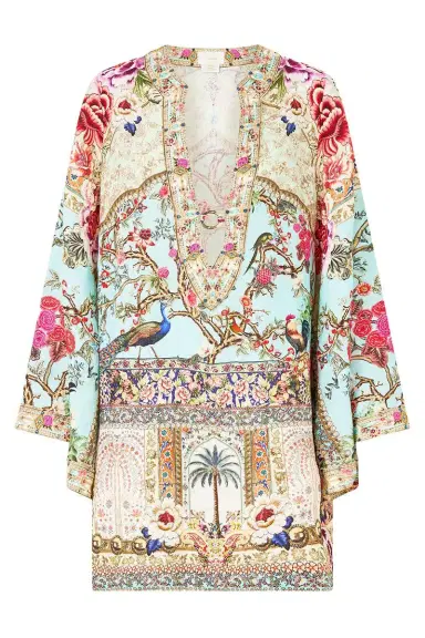 Camilla Deep V-Neck Hardware Short Kaftan | Thumbnail 1