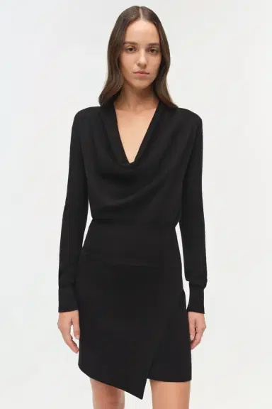 Simkhai Aster Draped Wool Mini Dress | Thumbnail 3 Simkhai Aster Draped Wool Mini Dress | Thumbnail 3
