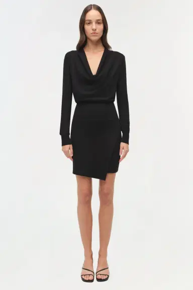 Simkhai Aster Draped Wool Mini Dress | Thumbnail 6 Simkhai Aster Draped Wool Mini Dress | Thumbnail 6