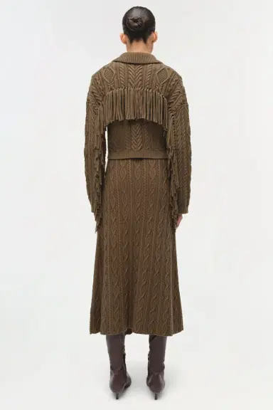 Simkhai Kara Wool Fringe Midi Skirt | Thumbnail 5