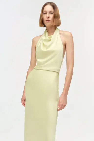 Simkhai Reannon Draped Satin Gown | Thumbnail 3 Simkhai Reannon Draped Satin Gown | Thumbnail 3
