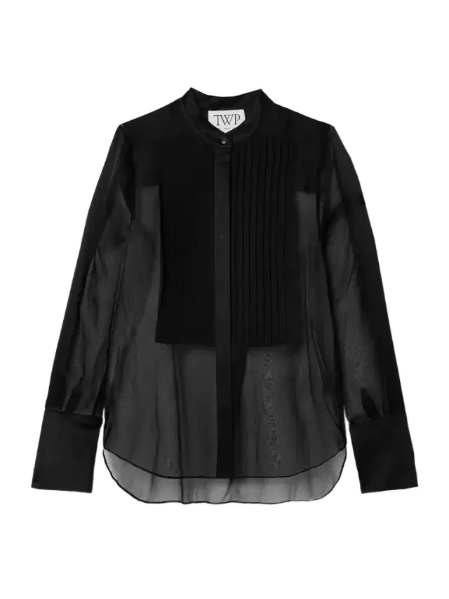 Peyton Pintucked Silk-organza And Satin Blouse