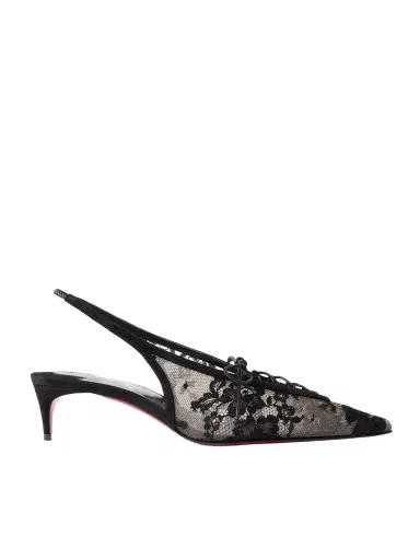 Christian Louboutin Km 45 Lace Slingback Pumps | Thumbnail 1