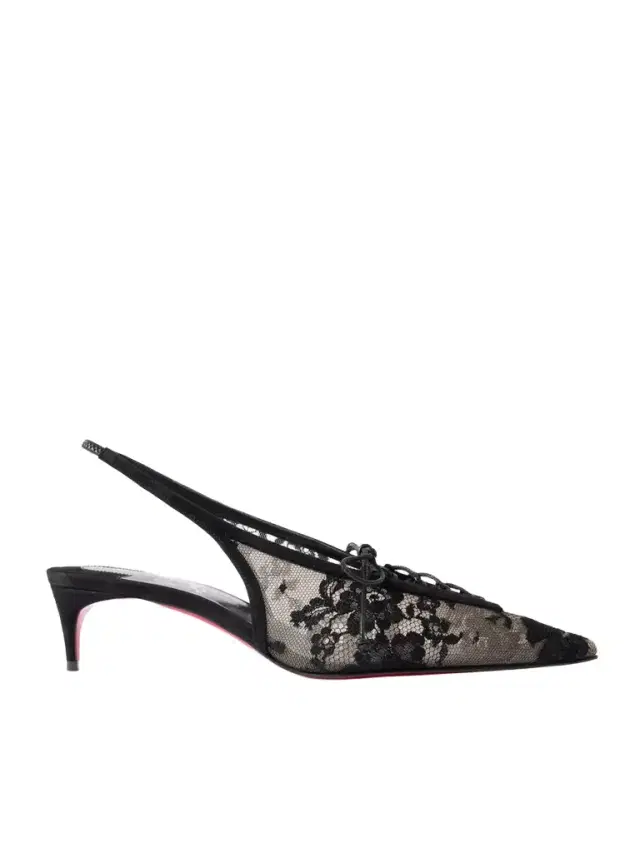 Christian Louboutin Km 45 Lace Slingback Pumps
