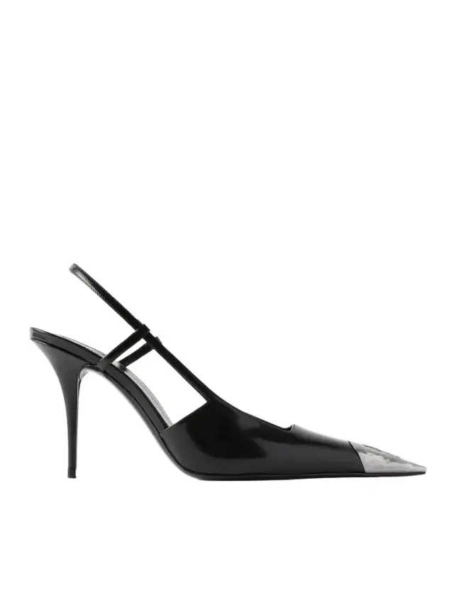 Jeanne Embellished Glossed-leather Slingback Pumps