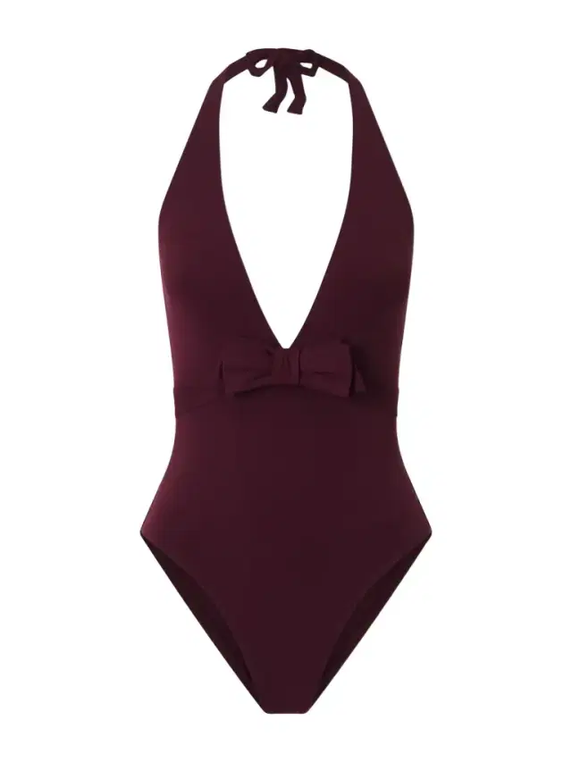 Couture Bow-detailed Halterneck Swimsuit