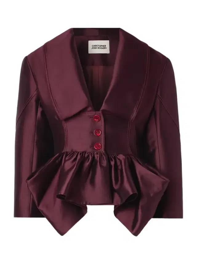 Silk And Wool-blend Satin Peplum Blazer