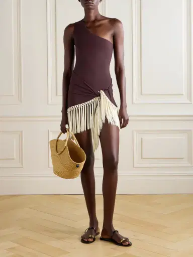 Taller Marmo Yacare One-shoulder Swimsuit And Fringed Pareo Set | Thumbnail 2 Taller Marmo Yacare One-shoulder Swimsuit And Fringed Pareo Set | Thumbnail 2