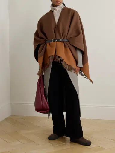 Gucci Fringed Wool And Cashmere-blend Poncho | Thumbnail 2