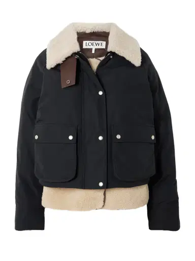 Loewe Shearling-lined Padded Cotton-blend Jacket | Thumbnail 1 Loewe Shearling-lined Padded Cotton-blend Jacket | Thumbnail 1