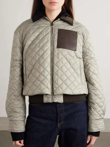 Loewe Corduroy- And Leather-trimmed Quilted Shell Jacket | Thumbnail 3