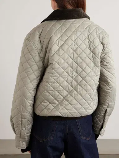 Loewe Corduroy- And Leather-trimmed Quilted Shell Jacket | Thumbnail 4
