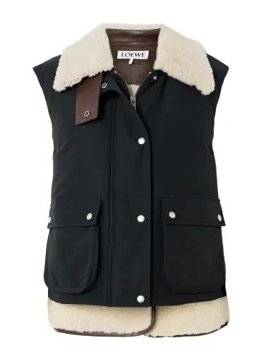 Loewe Shearling-lined Cotton-blend Gilet | Thumbnail 1 Loewe Shearling-lined Cotton-blend Gilet | Thumbnail 1