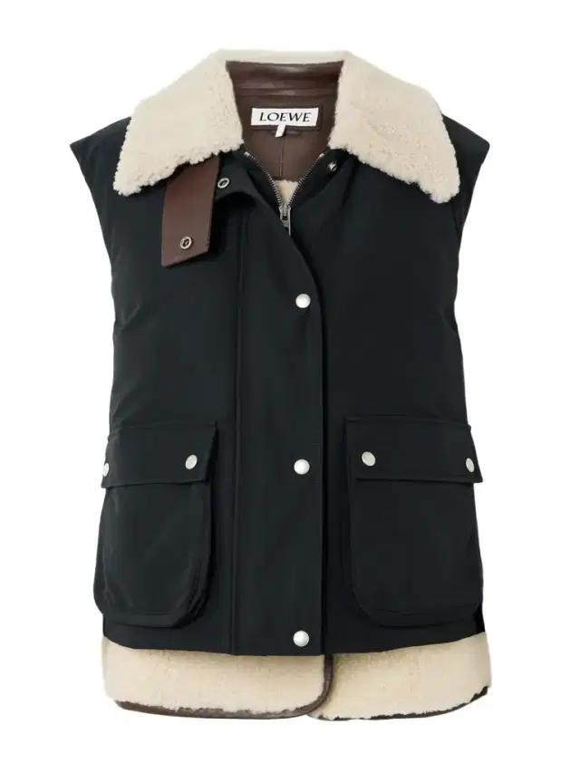 Shearling-lined Cotton-blend Gilet