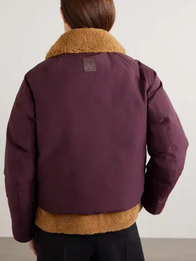 Loewe Shearling-lined Padded Cotton-blend Jacket | Thumbnail 4 Loewe Shearling-lined Padded Cotton-blend Jacket | Thumbnail 4