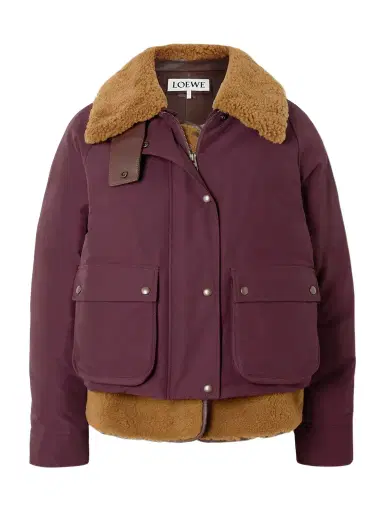 Loewe Shearling-lined Padded Cotton-blend Jacket | Thumbnail 1 Loewe Shearling-lined Padded Cotton-blend Jacket | Thumbnail 1