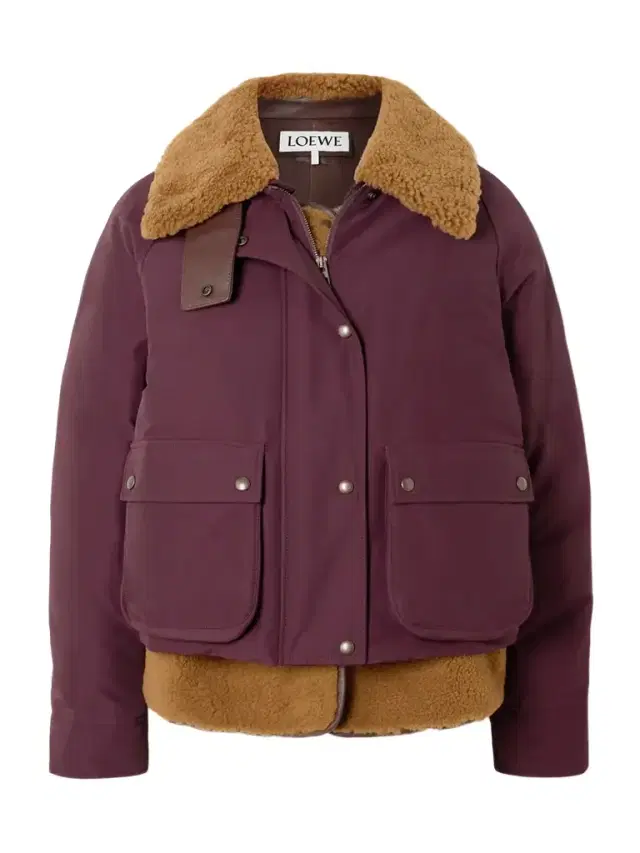 Shearling-lined Padded Cotton-blend Jacket