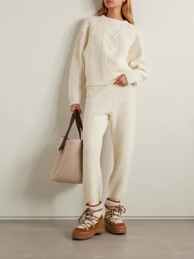 Perfect Moment Crystal Cable-knit Wool Tapered Pants | Thumbnail 2 Perfect Moment Crystal Cable-knit Wool Tapered Pants | Thumbnail 2