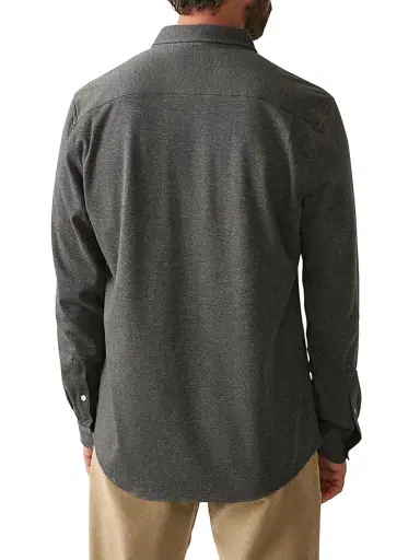 Faherty Brand Men's Coastline Knit Button-Down Shirt - Charcoal Heather Twill - Size Small | Thumbnail 3
