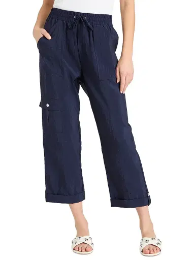 Cinq à Sept Women's Marlease Crop Drawstring Pants - Navy - Size XL | Thumbnail 2 Cinq à Sept Women's Marlease Crop Drawstring Pants - Navy - Size XL | Thumbnail 2