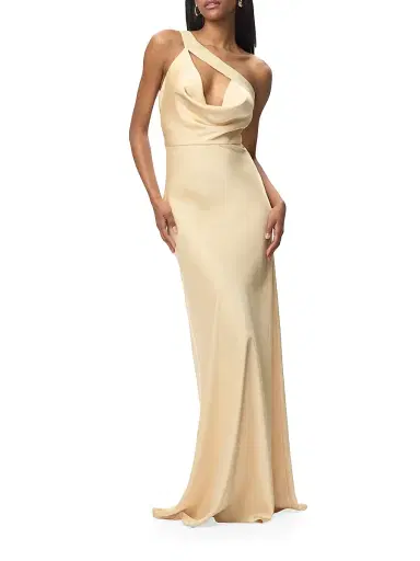 Hervé Léger Women's The Fiora Metallic Satin Gown | Thumbnail 4