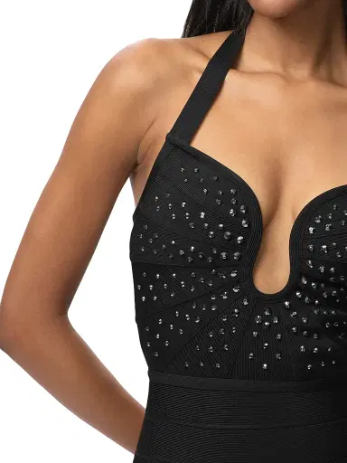 Hervé Léger Women's The Reina Bandage Halter Gown | Thumbnail 8 Hervé Léger Women's The Reina Bandage Halter Gown | Thumbnail 8
