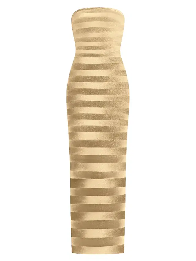 Women's The Nia Ombré Bandage Column Gown - Gold Ombre