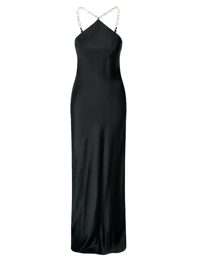 Women's Cadence Imitation Pearl-Embellished Satin Maxi Dress - Black