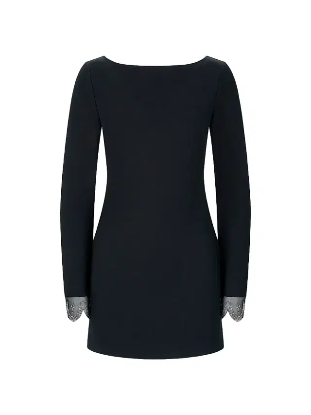 Women's Hunter Beaded-Cuff Minidress - Black