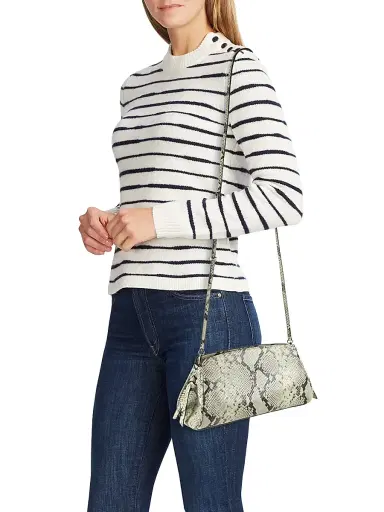 Staud Women's Maude Leather Convertible Clutch - White Snake | Thumbnail 2