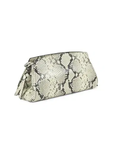 Staud Women's Maude Leather Convertible Clutch - White Snake | Thumbnail 4