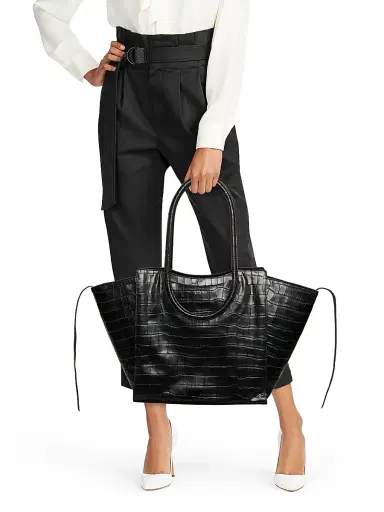 Staud Women's Maude Croc-Embossed Leather Tote Bag | Thumbnail 2 Staud Women's Maude Croc-Embossed Leather Tote Bag | Thumbnail 2