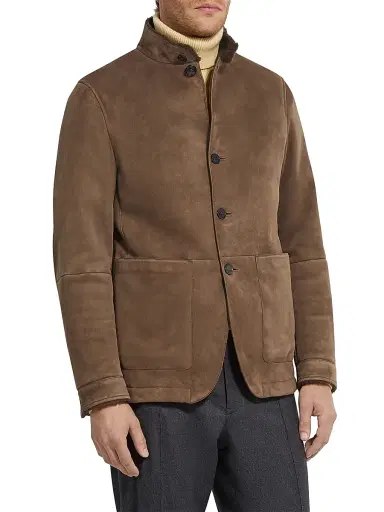 Zegna Men's Shearling Il Conte Jacket - Brown - Size 46 | Thumbnail 2 Zegna Men's Shearling Il Conte Jacket - Brown - Size 46 | Thumbnail 2