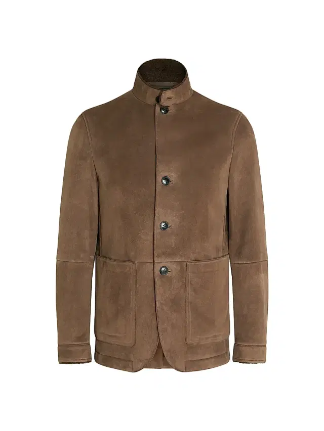 ZEGNA Men's Shearling Il Conte Jacket - Brown