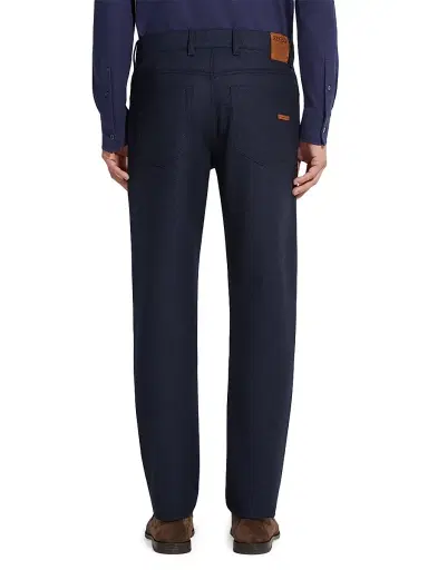 Zegna Men's Wool and Cashmere Roccia Pants - Dark Blue - Size 38 | Thumbnail 4