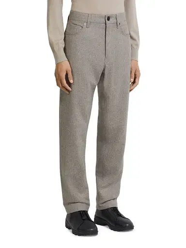 Zegna Men's Wool and Cashmere Roccia Pants | Thumbnail 2